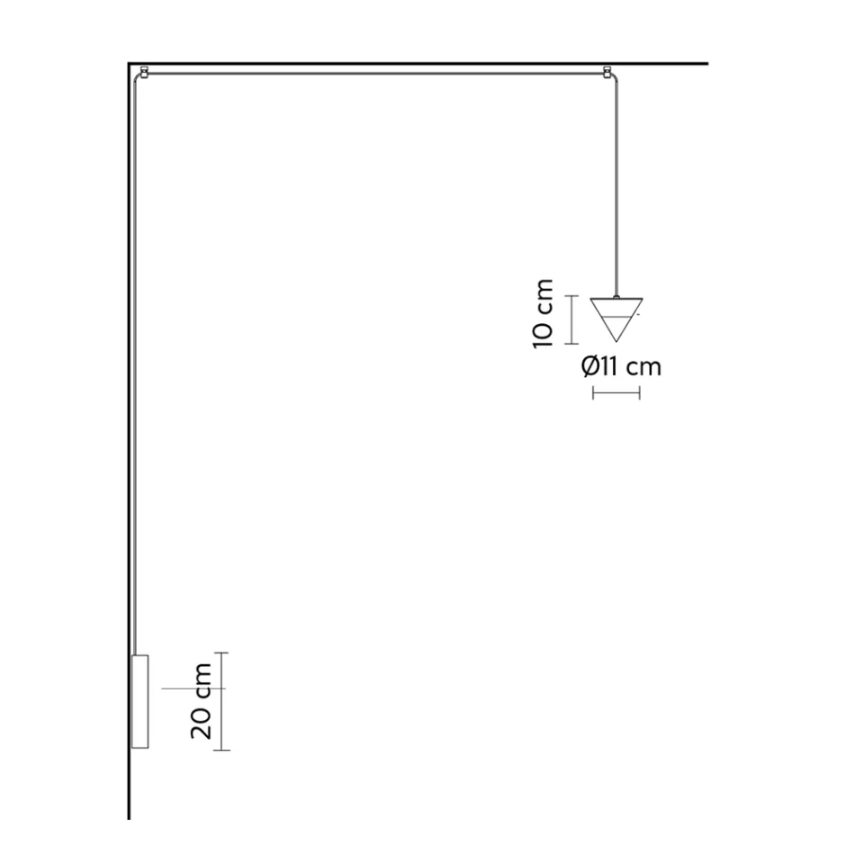 Vägglampa i svart aluminium och kon. Fantastisk minimal design - Mercado Viadurini
