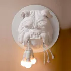 Vägglampa med 3 lampor i grå eller vit keramisk modern design - Dogbull Viadurini