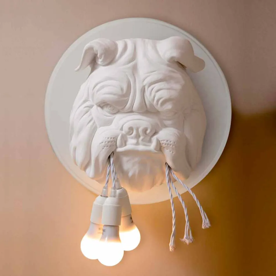 Vägglampa med 3 lampor i grå eller vit keramisk modern design - Dogbull Viadurini