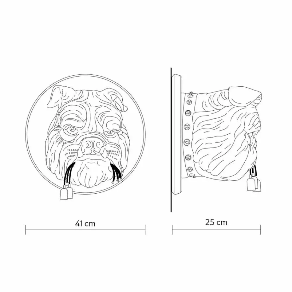 Vägglampa med 3 lampor i grå eller vit keramisk modern design - Dogbull Viadurini