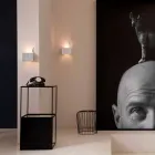 Vägglampa med 3 Led-lampor i Matt Vit Keramik med Umarell - Ometto Viadurini