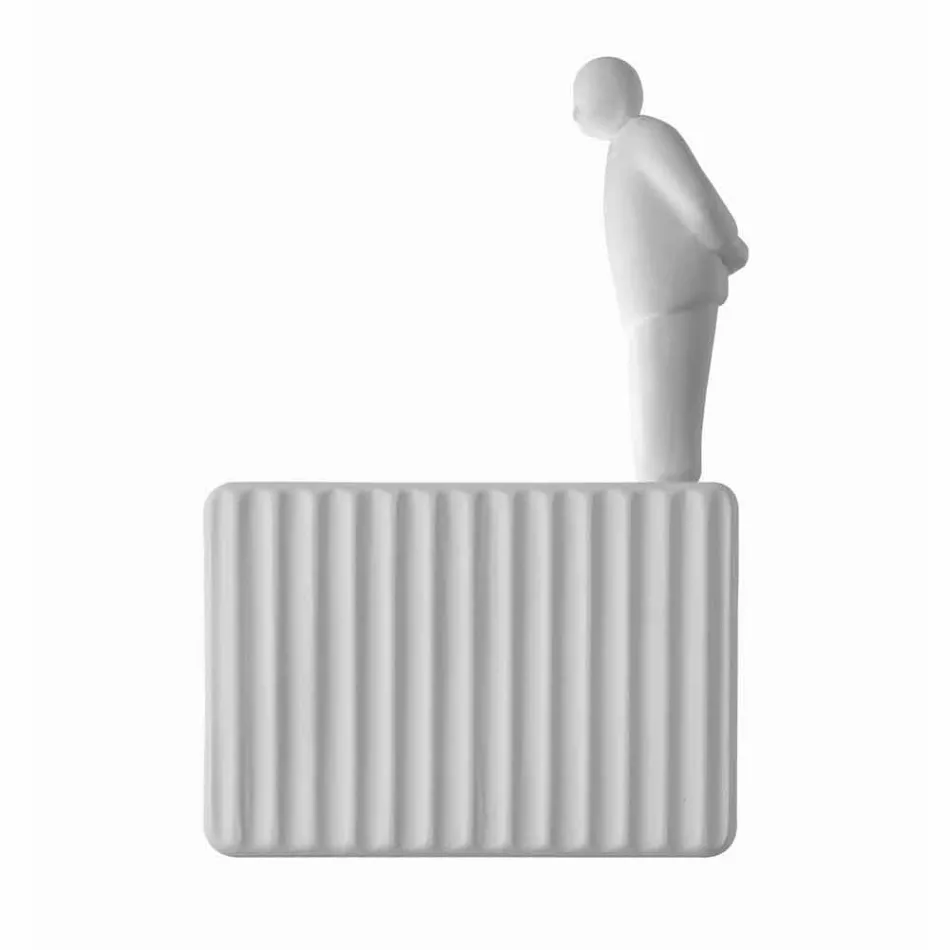 Vägglampa med 3 Led-lampor i Matt Vit Keramik med Umarell - Ometto Viadurini