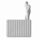 Vägglampa med 3 Led-lampor i Matt Vit Keramik med Umarell - Ometto Viadurini