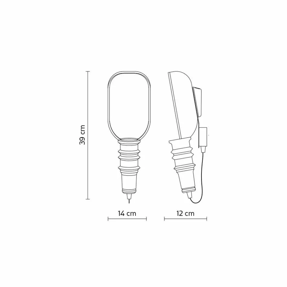 Väggapplikation i matt vit keramisk design med dekorativa blommor - Fluxo Viadurini