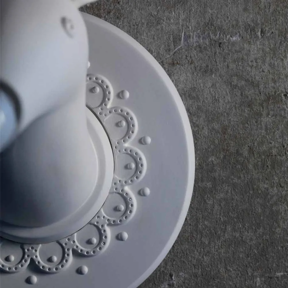 Väggapplikation i matt vit keramisk modern design i Cervo - Memento Viadurini