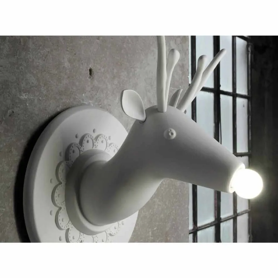 Väggapplikation i matt vit keramisk modern design i Cervo - Memento Viadurini