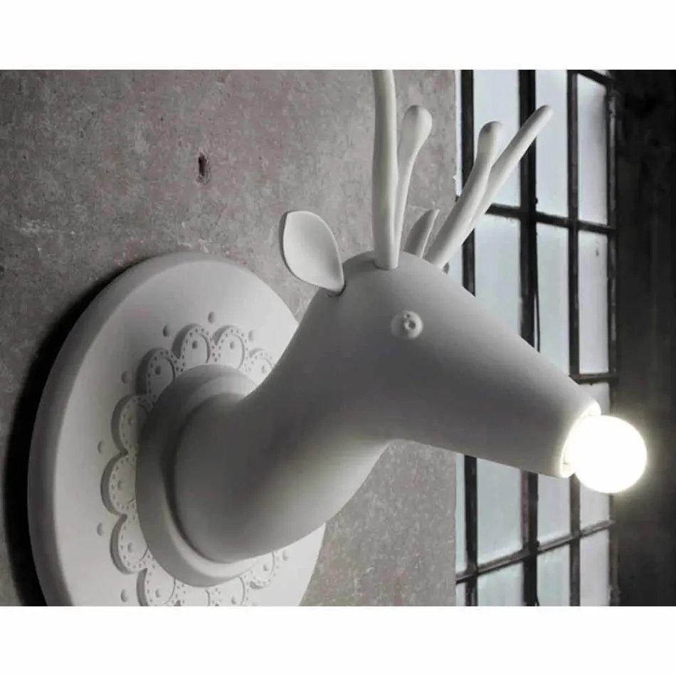 Väggapplikation i matt vit keramisk modern design i Cervo - Memento Viadurini