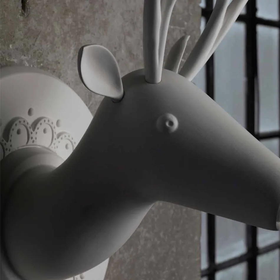 Väggapplikation i matt vit keramisk modern design i Cervo - Memento Viadurini