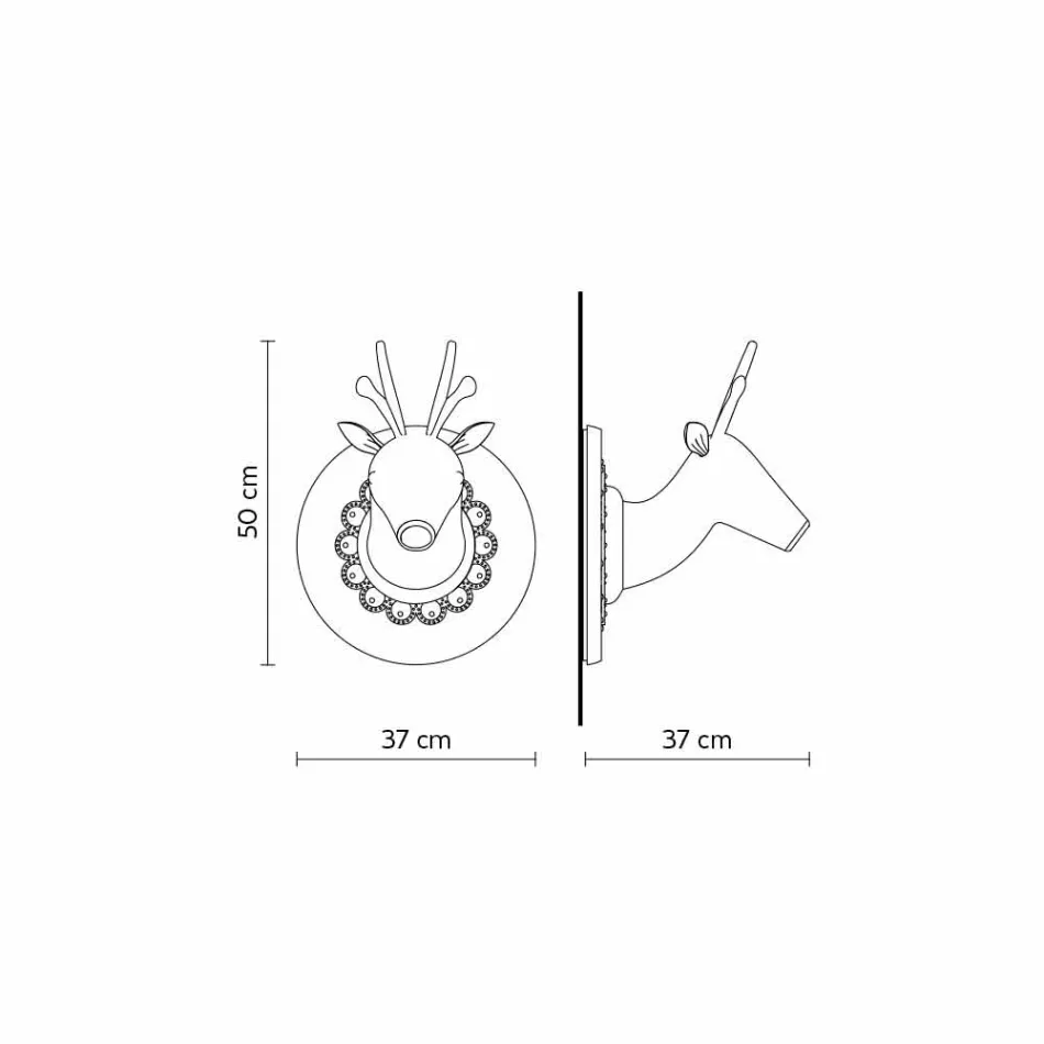 Väggapplikation i matt vit keramisk modern design i Cervo - Memento Viadurini