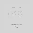 Keramisk vägglampa med 1 ljus tillverkad i Italien - Berimbau Viadurini