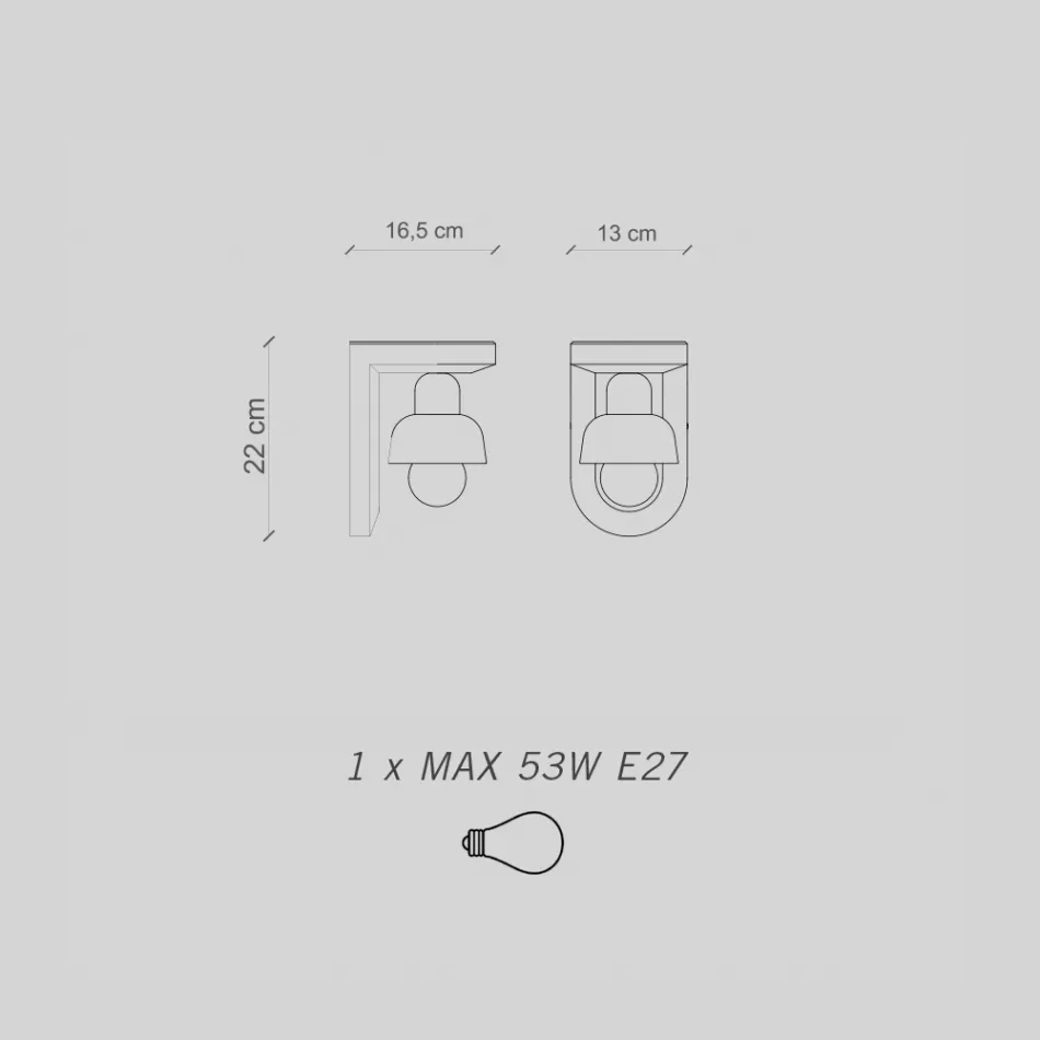 Keramisk vägglampa med 1 ljus tillverkad i Italien - Berimbau Viadurini