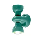 Keramisk vägglampa med 2 lampor tillverkad i Italien - Berimbau Viadurini