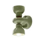 Keramisk vägglampa med 2 lampor tillverkad i Italien - Berimbau Viadurini