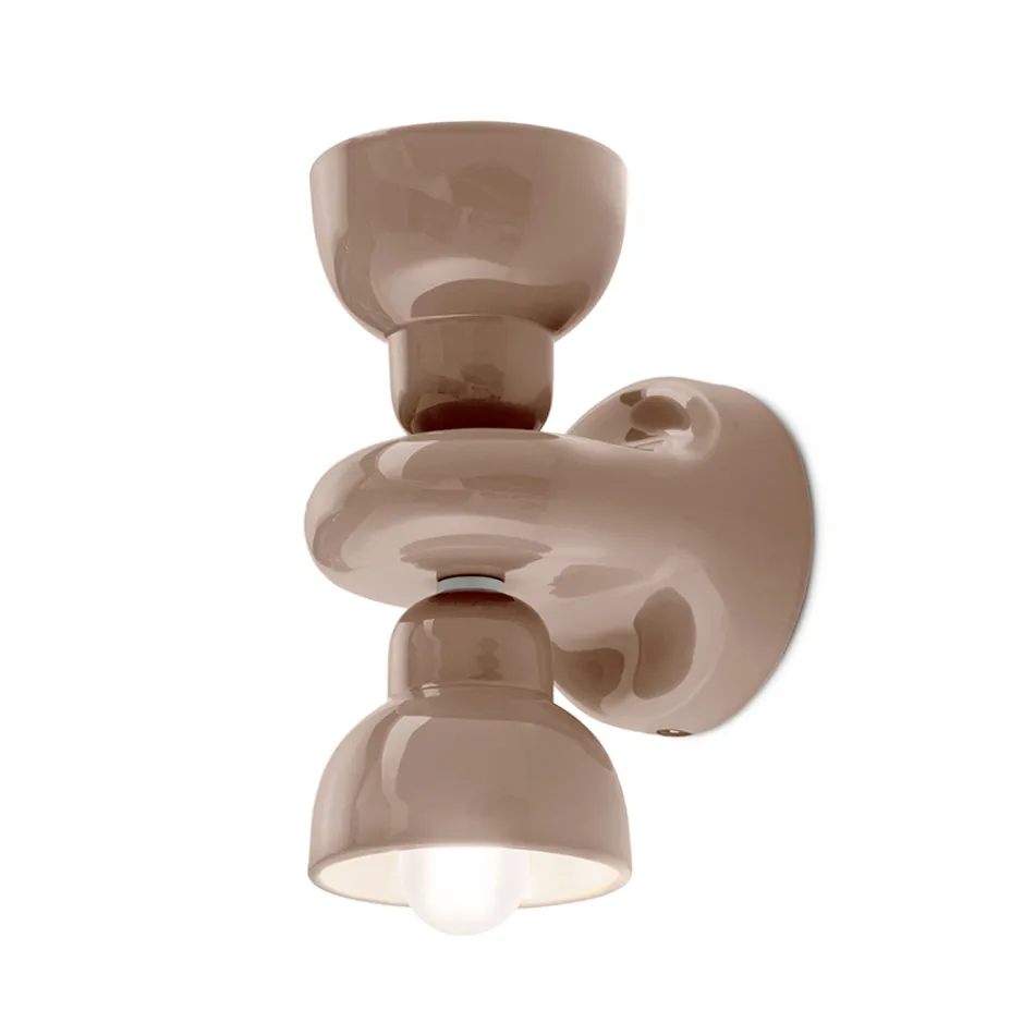 Keramisk vägglampa med 2 lampor tillverkad i Italien - Berimbau Viadurini