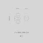 Keramisk vägglampa med 2 lampor tillverkad i Italien - Berimbau Viadurini