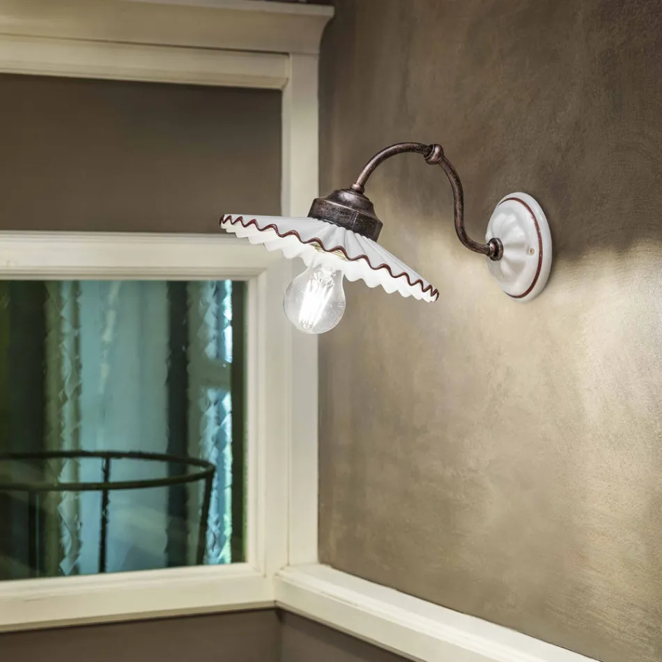 Wall lampetter i glansigt färgad tråd keramiska Ferroluce Viadurini