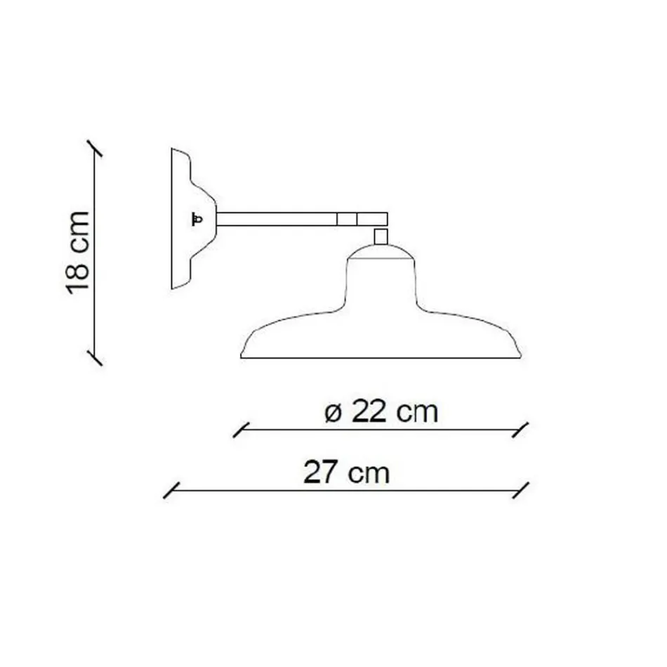 Vägglampa i svart keramik och järn Industriell vintagedesign - Bew Viadurini