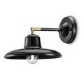 Vägglampa i svart keramik och järn Industriell vintagedesign - Bew