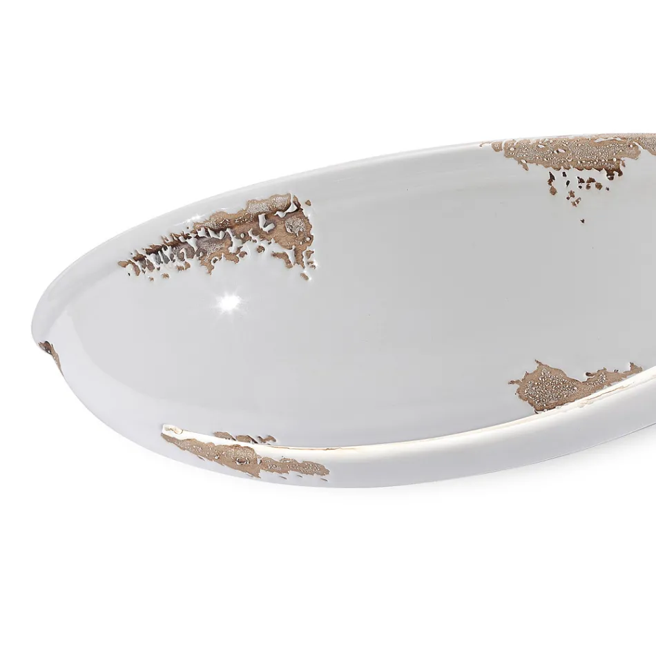 Halvmåne vägglampa med 2 lampor i handdekorerad keramik - Trieste Viadurini