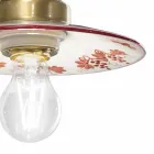 Vintage design vägglampa i järn och handmålad keramik - Asti Viadurini