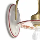 Vintage design vägglampa i järn och handmålad keramik - Asti Viadurini