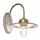 Vintage design vägglampa i järn och handmålad keramik - Asti Viadurini