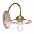 Vintage design vägglampa i järn och handmålad keramik - Asti