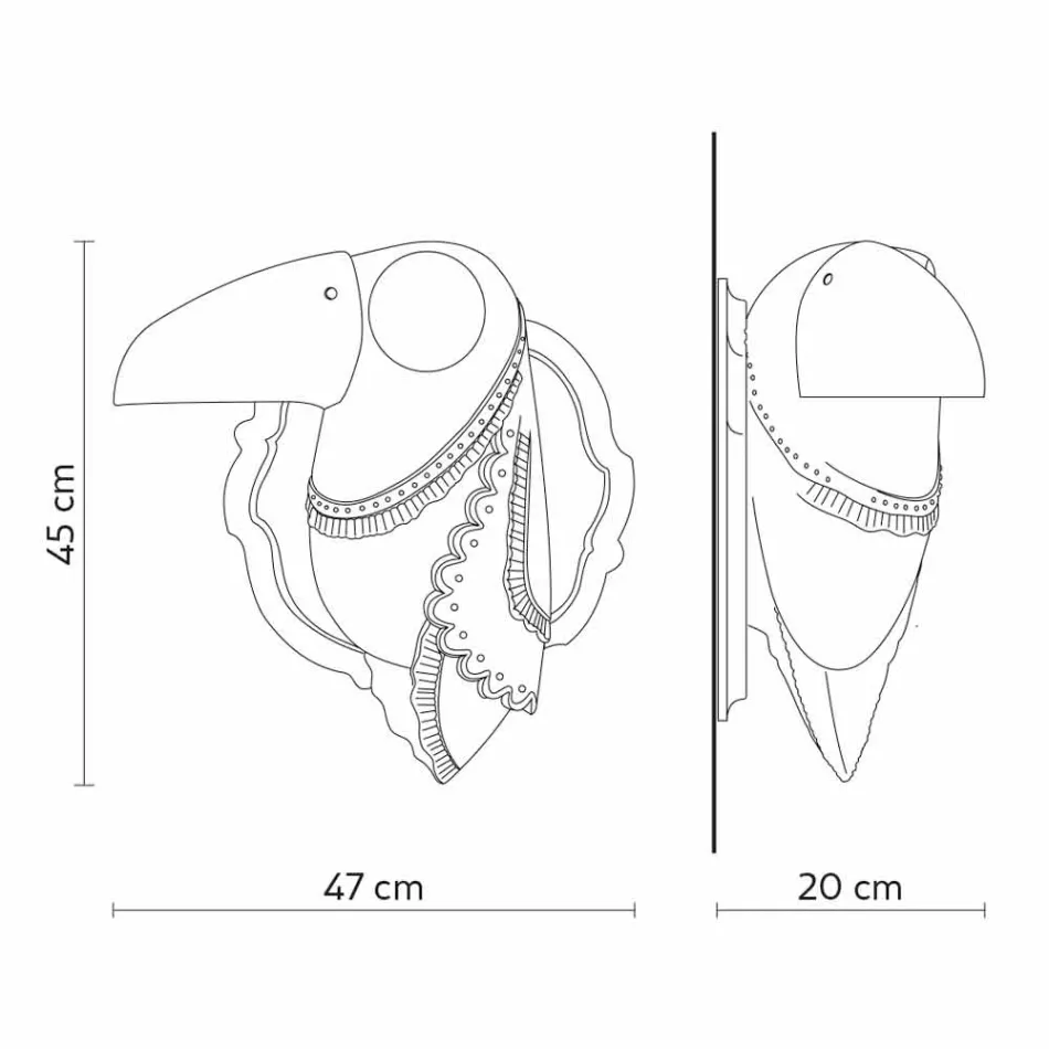 Vägglampa i matt vit keramisk modern italiensk design - Tucano Viadurini