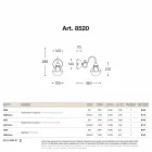 Applikationer söm antik mässing och vitt blåst glas Viadurini