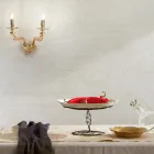 Klassisk vägglampa 2 lampor i handgjort Rigaton glas och metall - Fievole Viadurini