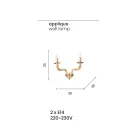 Klassisk vägglampa 2 lampor i handgjort Rigaton glas och metall - Fievole Viadurini