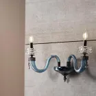 Klassisk vägglampa 2 lampor Handgjorda lyxglas tillverkade i Italien - saltlösning Viadurini