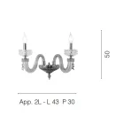 Klassisk vägglampa 2 lampor Handgjorda lyxglas tillverkade i Italien - saltlösning Viadurini