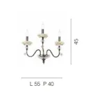 Klassisk vägglampa 3 lampor i porslin och lyxblåst glas - Eteria Viadurini