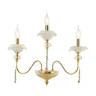 Classic 3 Lights Vägglampa i glas, kristall och lyxmetall - Flandern Viadurini