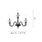 Klassisk vägglampa 3 lampor Handgjorda lyxglas tillverkade i Italien - saltlösning Viadurini