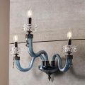 Klassisk vägglampa 3 lampor Handgjorda lyxglas tillverkade i Italien - saltlösning