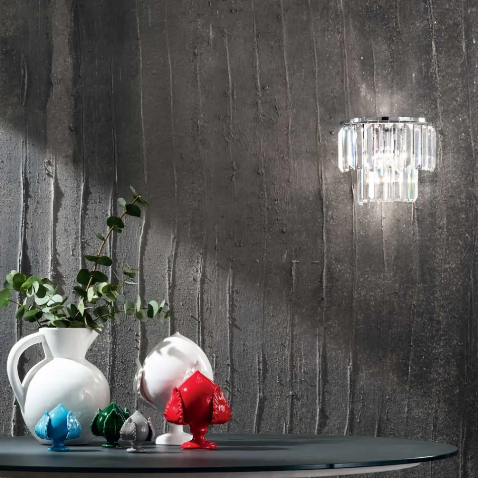 Klassisk applikation i guld eller silver metall och kristallhängen - Jerome Viadurini