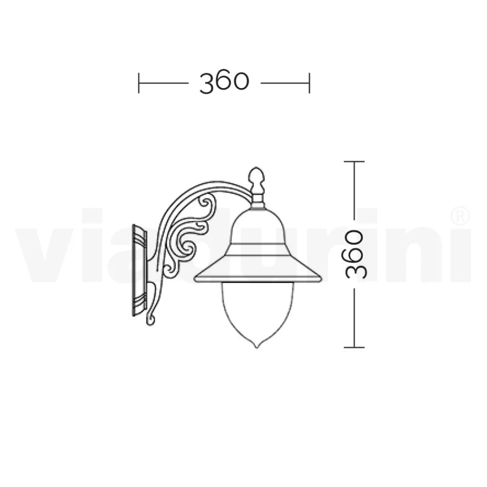 Utomhusvägglampa i aluminium och polykarbonat Tillverkad i Italien - Cassandra Viadurini