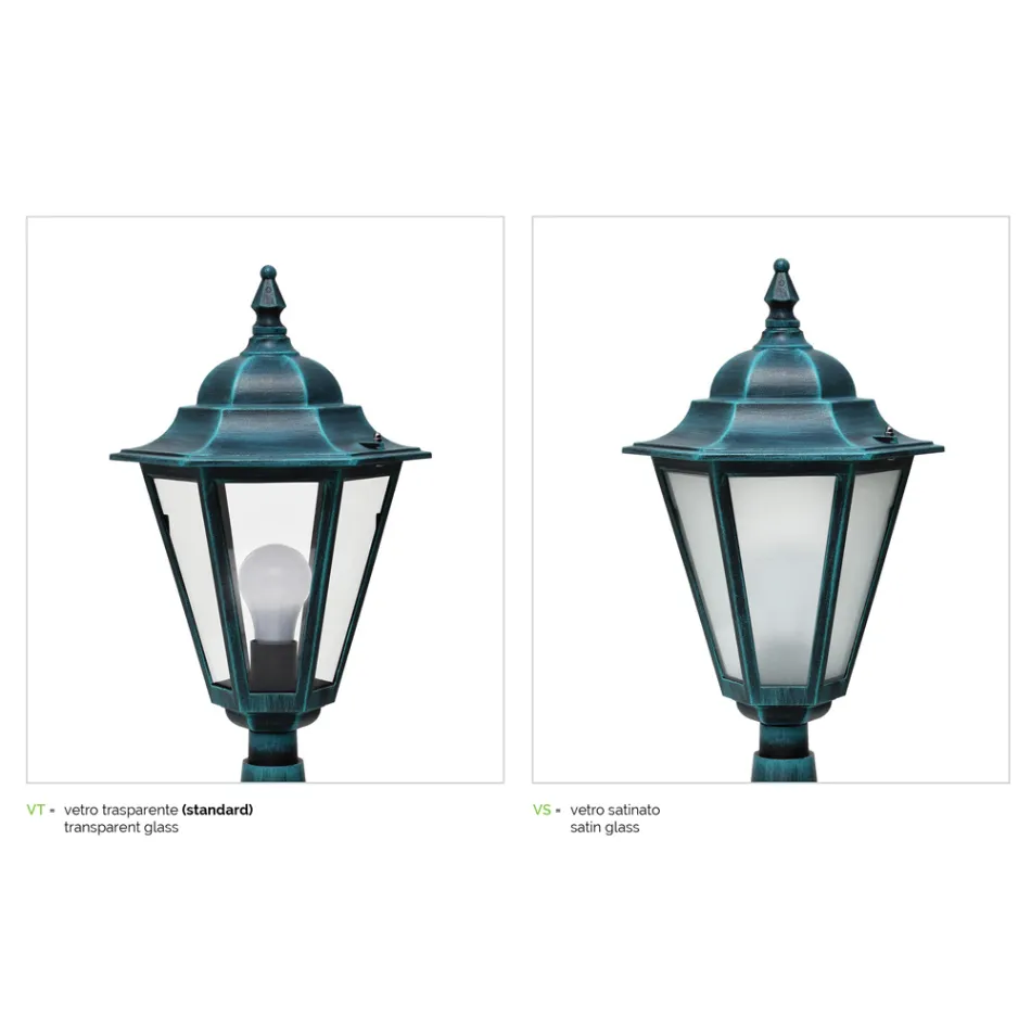 Utomhusvägglampa i aluminium och glas Made in Italy Vintage - Janira Viadurini