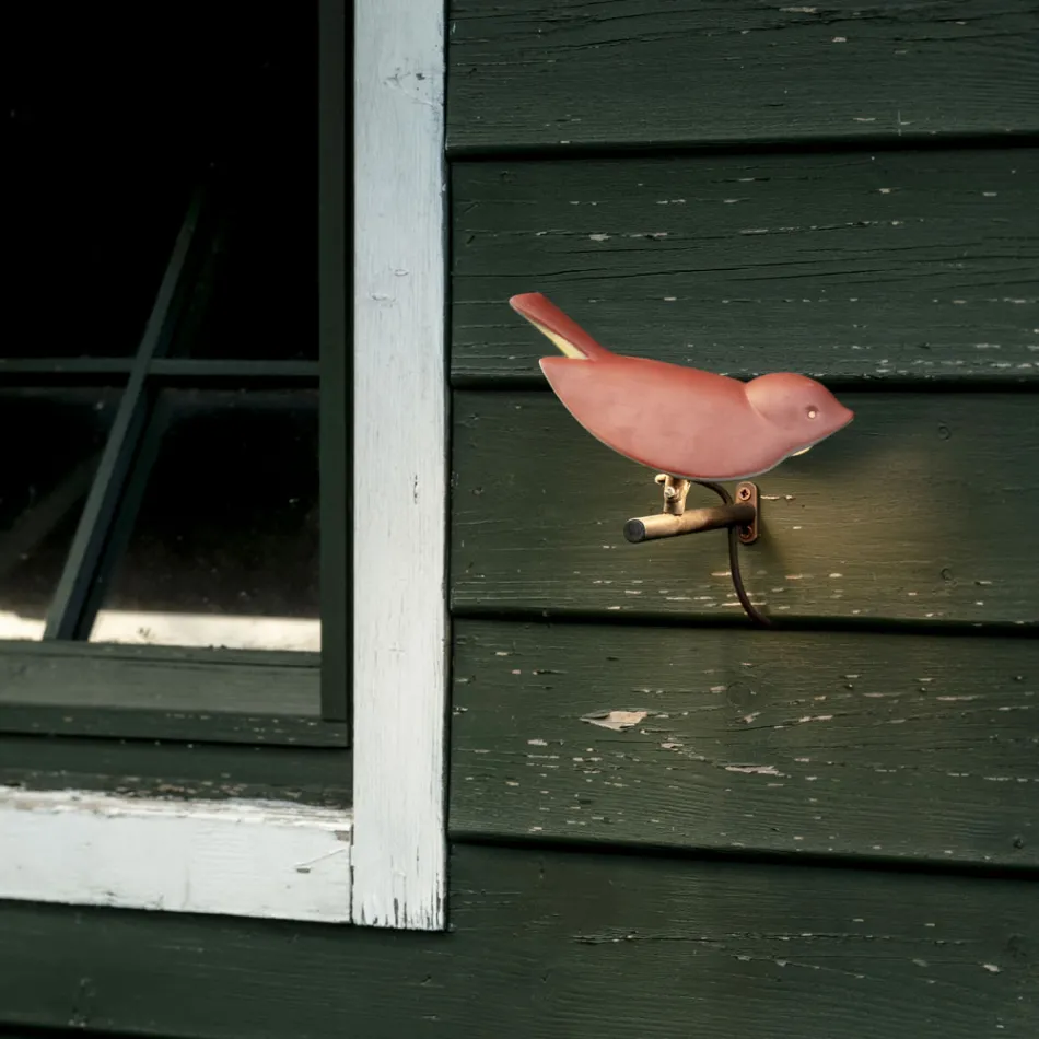 Utomhusvägglampa i emaljerad toskansk majolika Tillverkad i Italien - Uccellino Viadurini