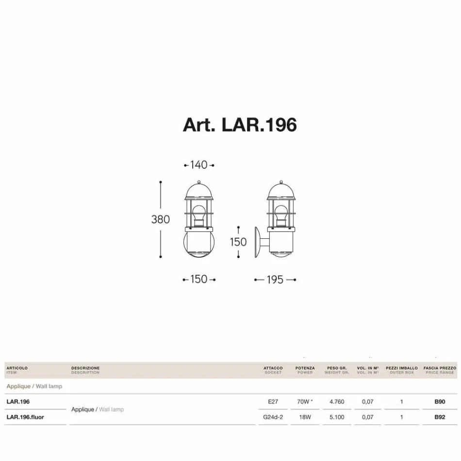 Applikationer utomhus mässing och koppar Attila Viadurini