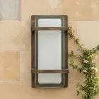Vägglampa för utomhusbruk i mässing, E27 och geometrisk stil, tillverkad i Italien - Kristall Viadurini