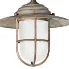 Elfico utomhusvägglampa i mässing, opalglas och IP44-klassning Viadurini