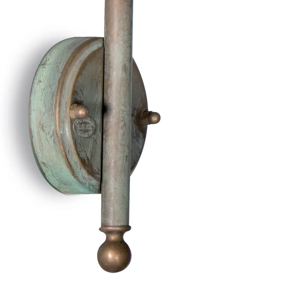 Elfico utomhusvägglampa i mässing, opalglas och IP44-klassning Viadurini