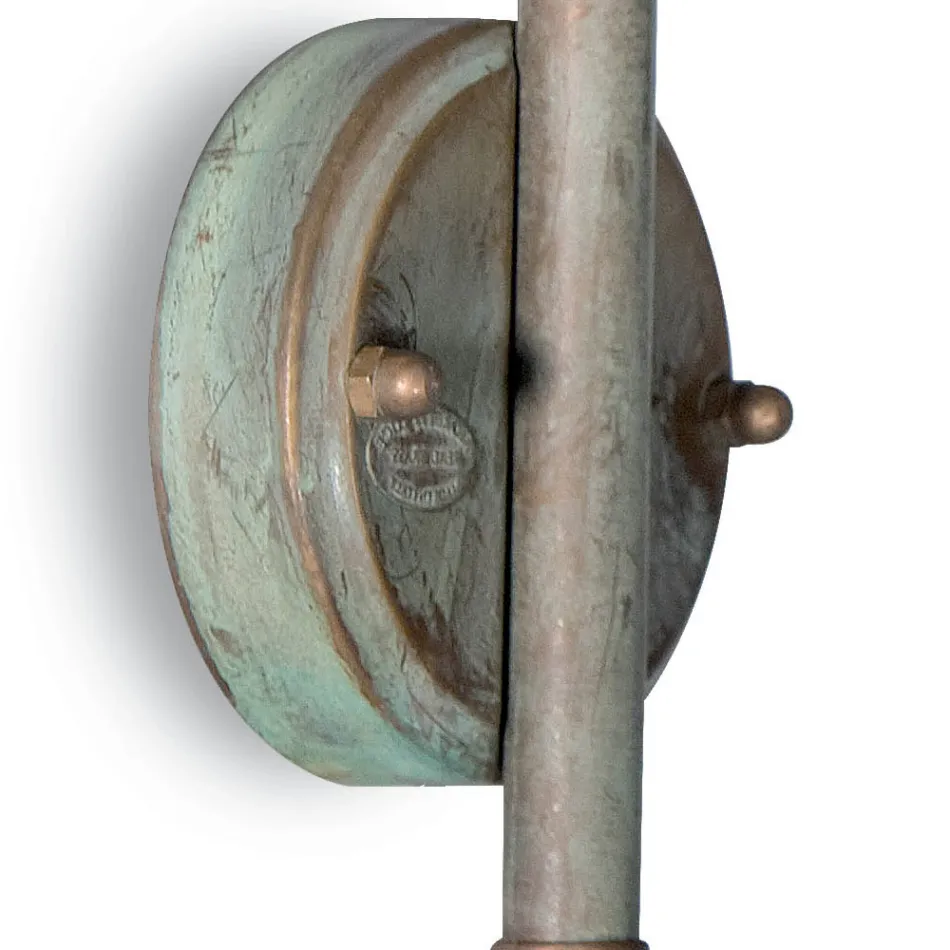 Elfico utomhusvägglampa i mässing, klart glas och IP44-klassning Viadurini