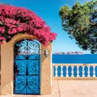 Vintage utomhusvägglampa i mässing med opalglas/klarglas - Siren Viadurini