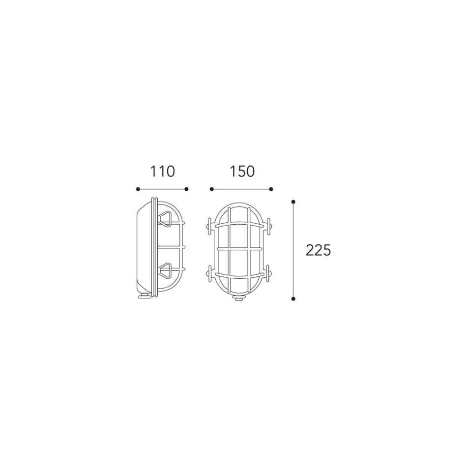 Vintage utomhusvägglampa i mässing med opalglas/klarglas - Siren Viadurini
