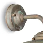 Vintage mässing utomhusvägglampa, klart glas - Elfico Viadurini