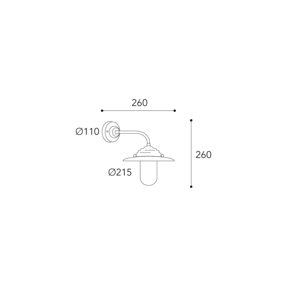 Vintage utomhusvägglampa i mässing, klart glas - Elfico Viadurini